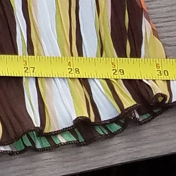 AVA JAMES Multicolor Striped Diamind Pattern Skirt - Picture 16 of 16